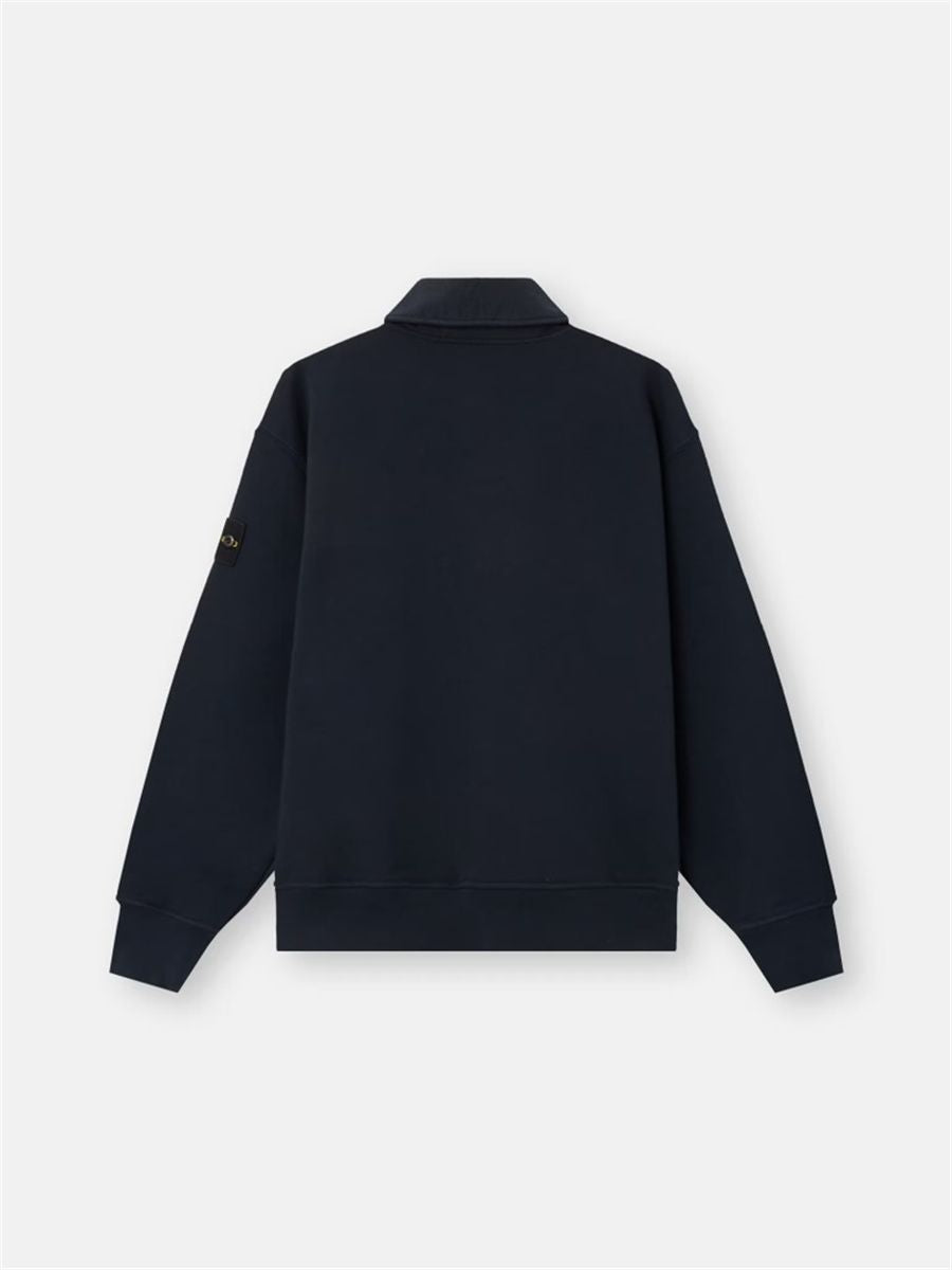 Oversized-fit crewneck sweatshirt with button fastening