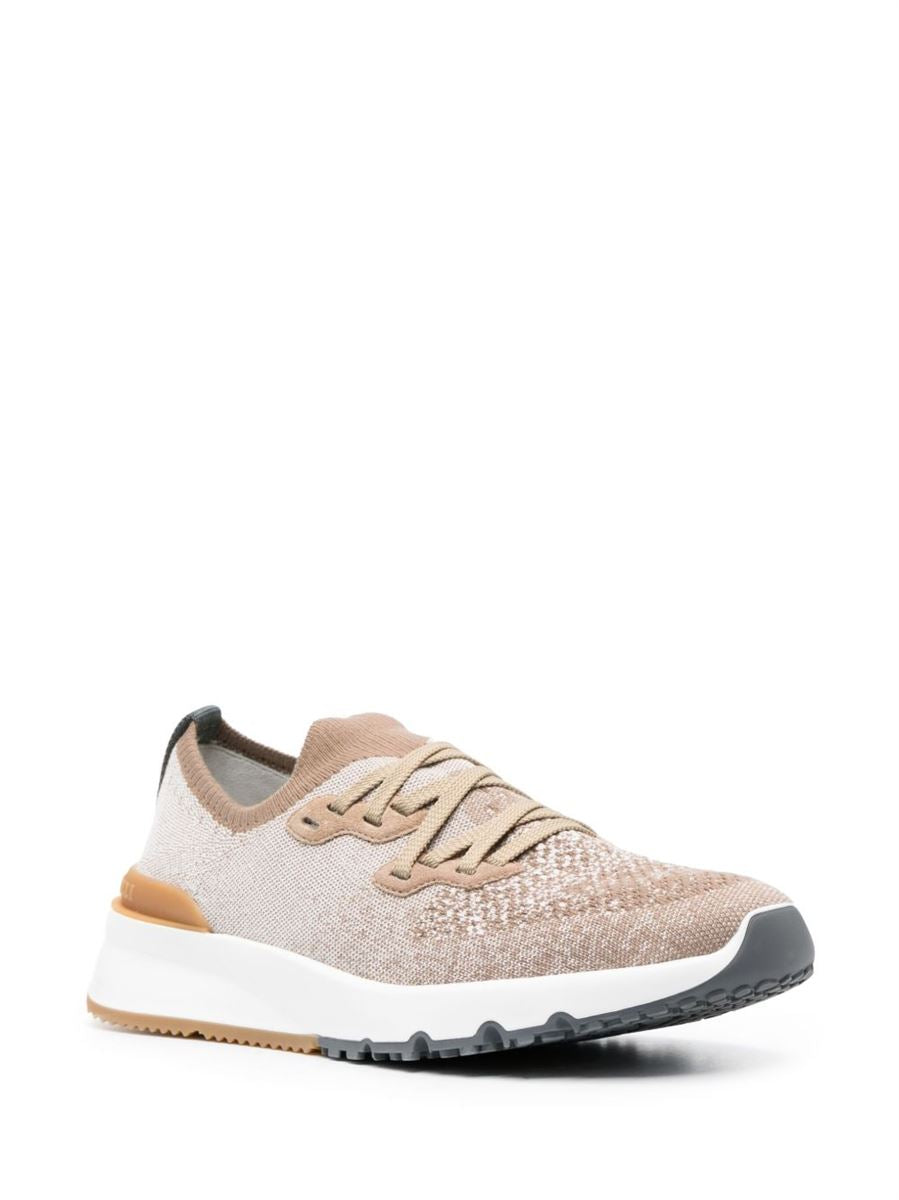 MESH-PANEL LACE-UP SNEAKERS -  BRUNELLO CUCINELLI -  Verso