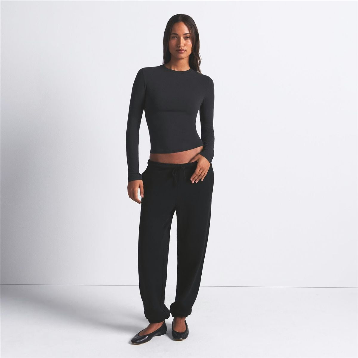 Cotton Jersey Long Sleeve T-Shirt-SKIMS-Verso