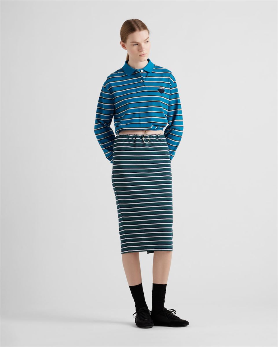 STRIPED PIQUÉ SKIRT -  PRADA -  Verso