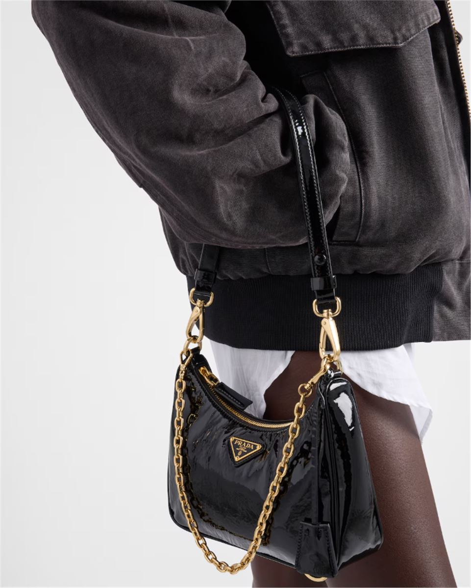 RE-EDITION NAPLAK PATENT LEATHER MINI-BAG -  PRADA -  Verso
