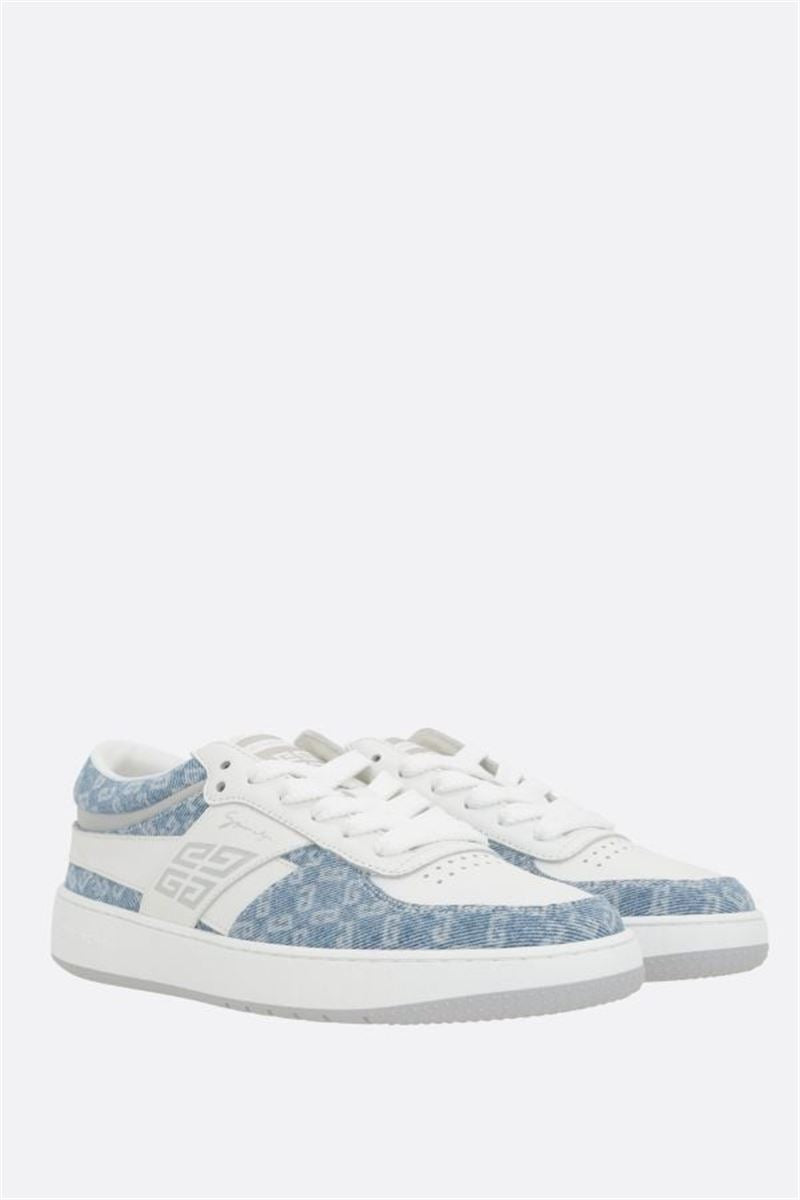 G MOVE SNEAKERS IN LEATHER AND MONOGRAM 72 DENIM -  GIVENCHY -  Verso