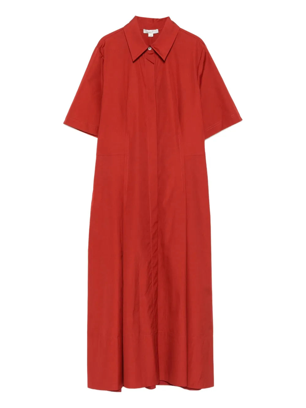 Short-sleeve collared midi dress