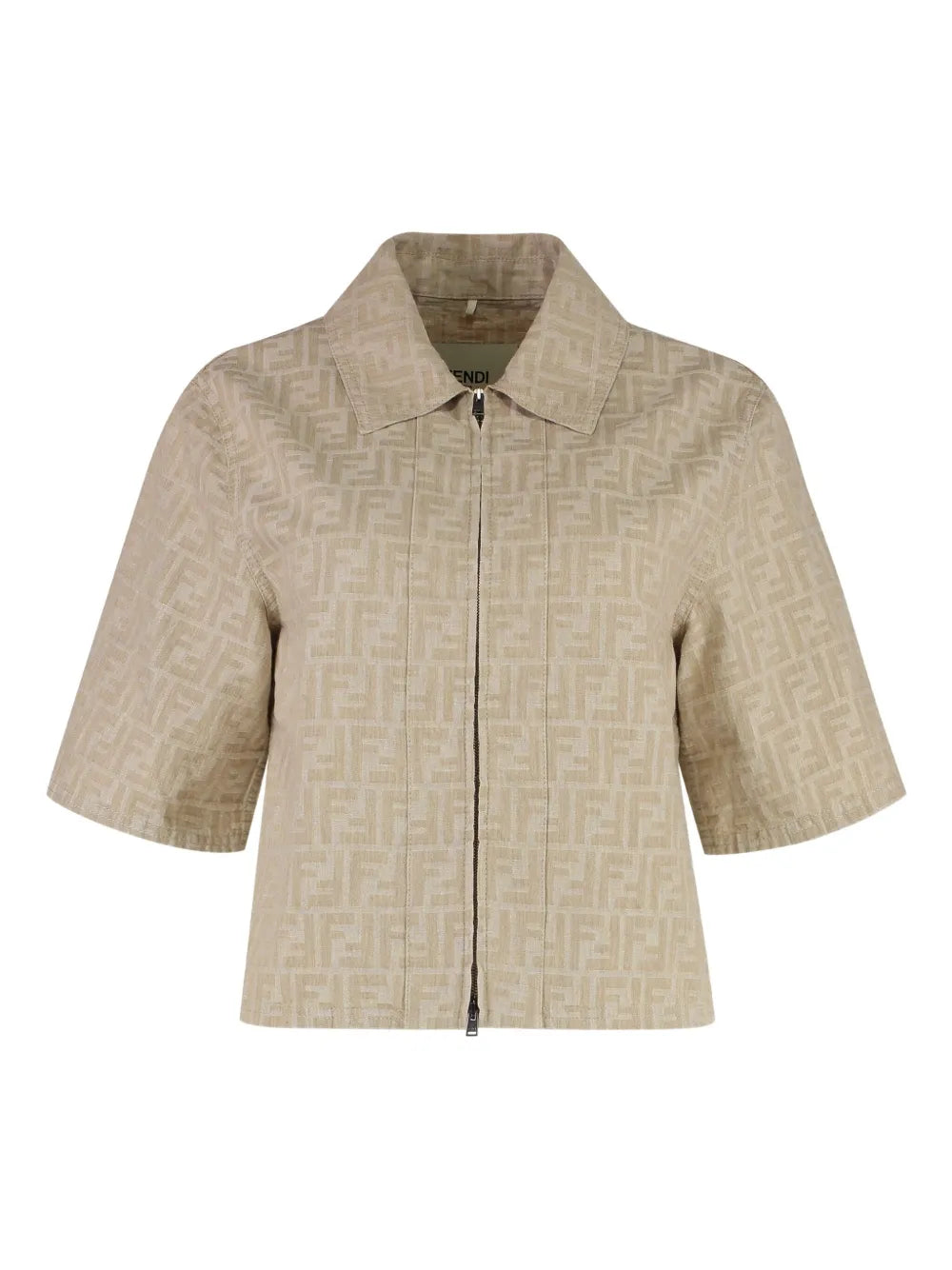 FF-motif zip-front jacket