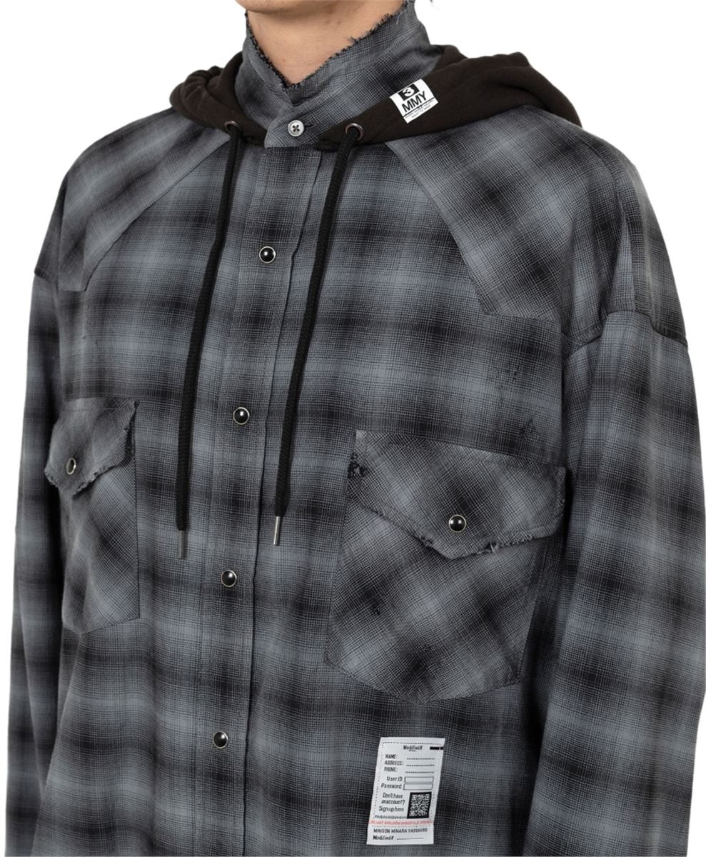 HOODIE COMBINE CHECKERED SHIRT - MAISON MIHARA YASUHIRO - Verso
