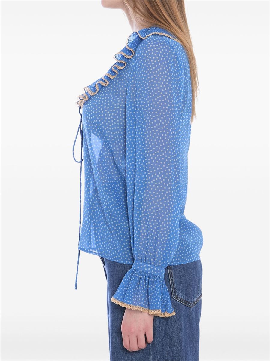 POLKA DOT-PRINT SILK BLOUSE - VALENTINO - Verso