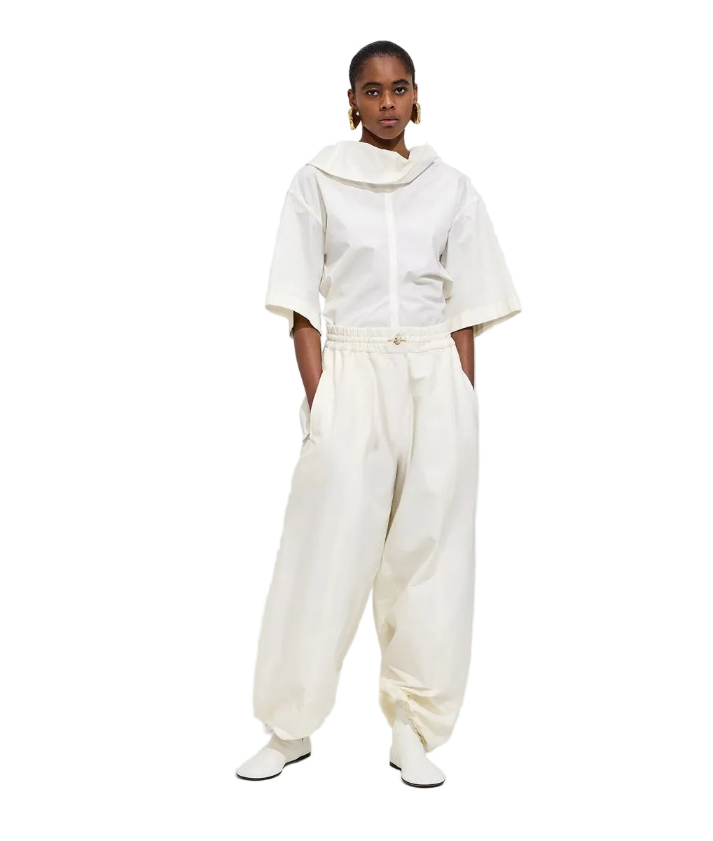 Compact cotton toile pants