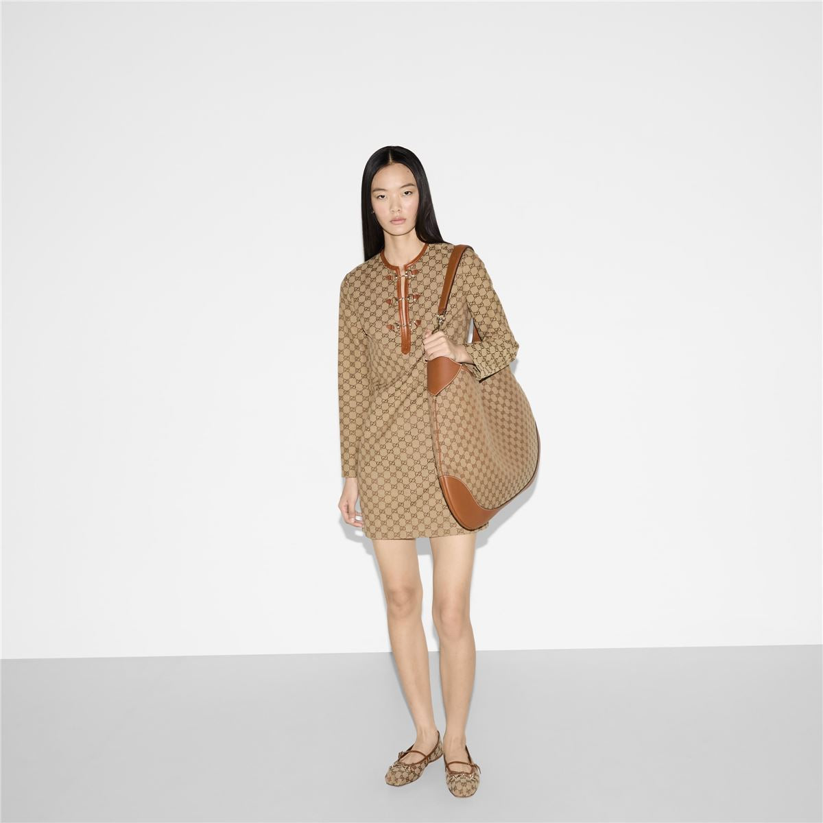 GG FABRIC DRESS WITH MORSETTO DETAIL -  GUCCI -  Verso