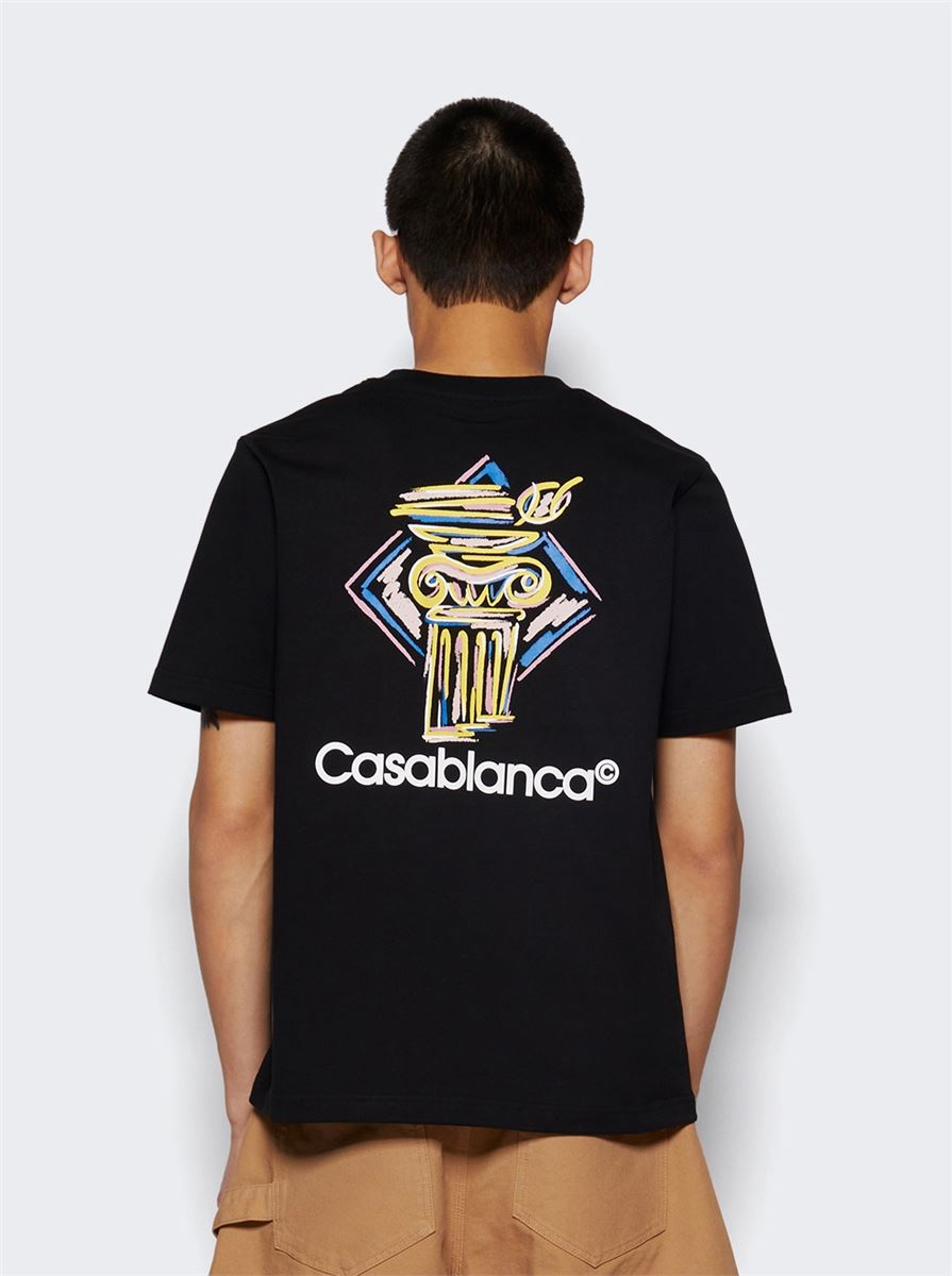 DIAMOND COLUMN PRINTED TEE BLACK -  CASABLANCA -  Verso