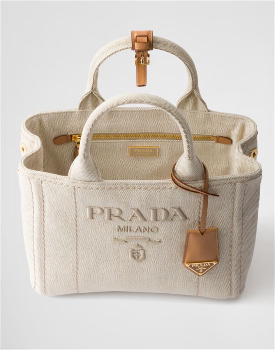 SMALL LINEN BLEND HANDBAG -  PRADA -  Verso