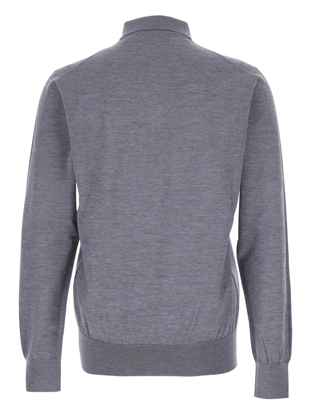 Long-sleeve knitted polo shirt
