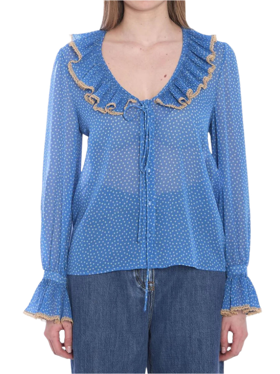 POLKA DOT-PRINT SILK BLOUSE - VALENTINO - Verso