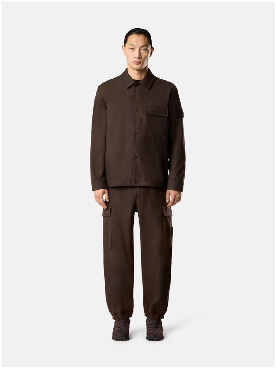 Comfort-fit overshirt with chest pocket and nylon lining