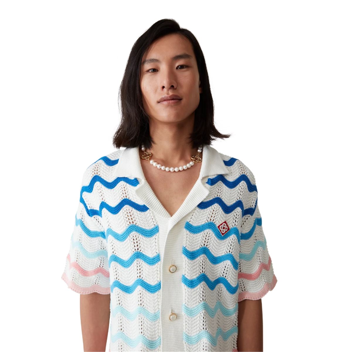 GRADIENT WAVE CROCHET SHIRT -  CASABLANCA -  Verso