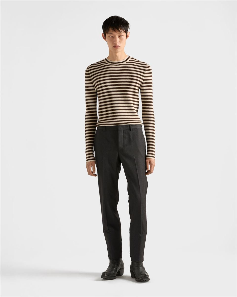 superfine wool crew-neck sweater-PRADA-Verso
