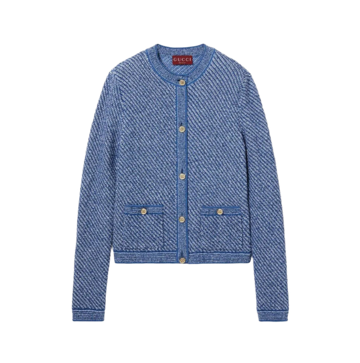 FINE COTTON CREWNECK CARDIGAN - GUCCI - Verso