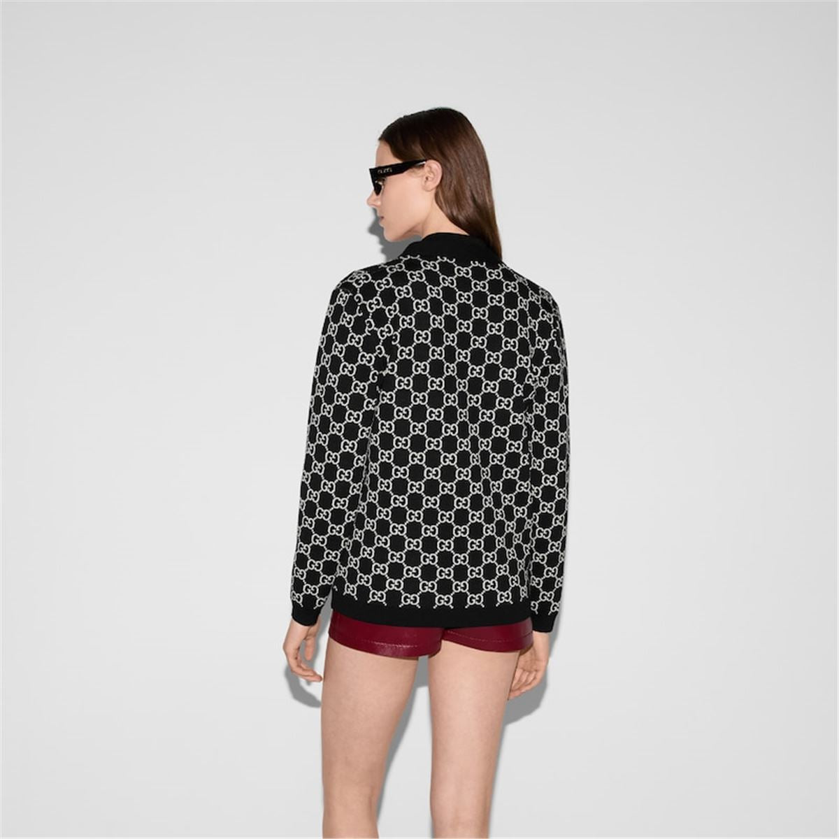 REVERSIBLE GG WOOL JACQUARD CARDIGAN -  GUCCI -  Verso