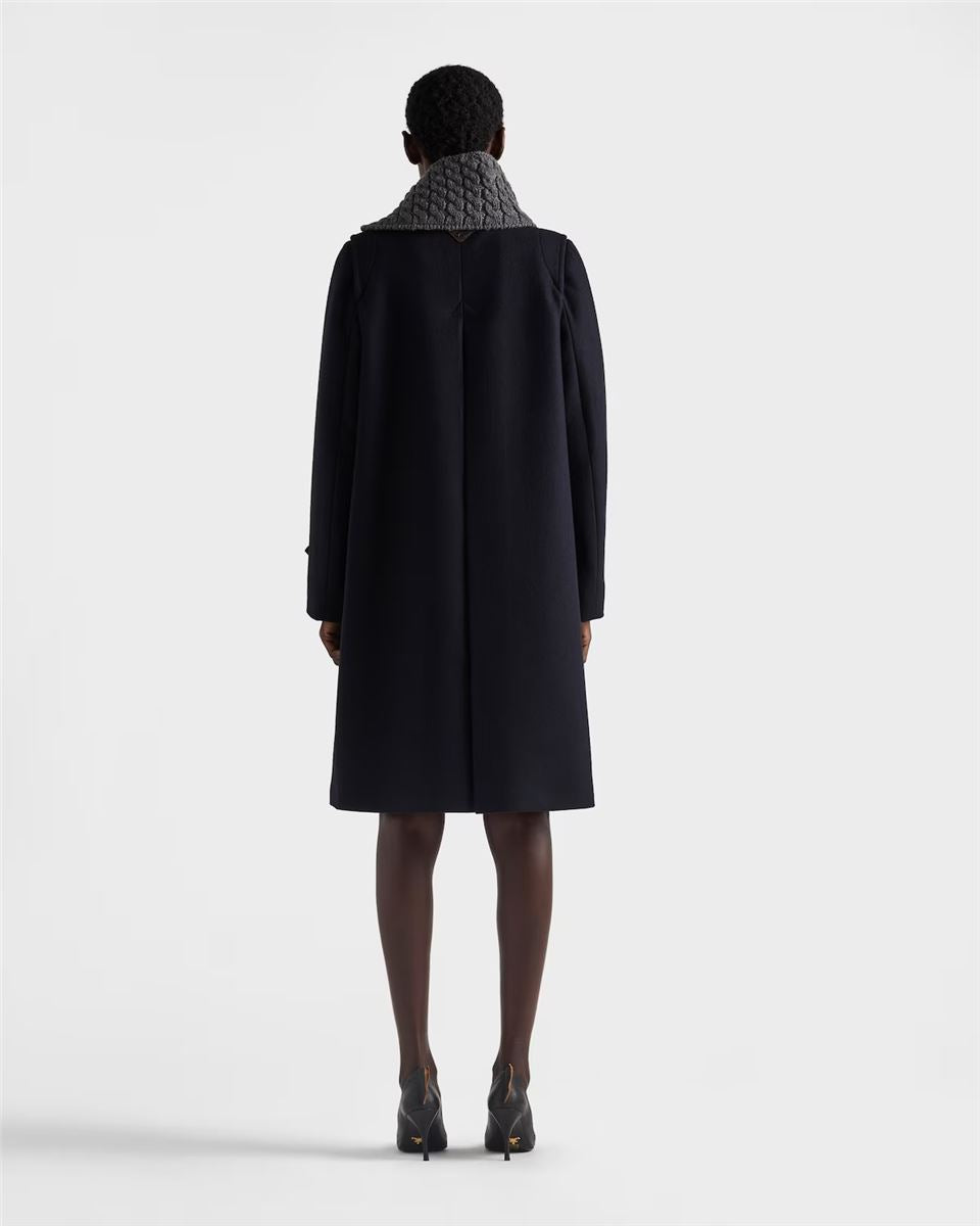 Single-breasted double loden coat