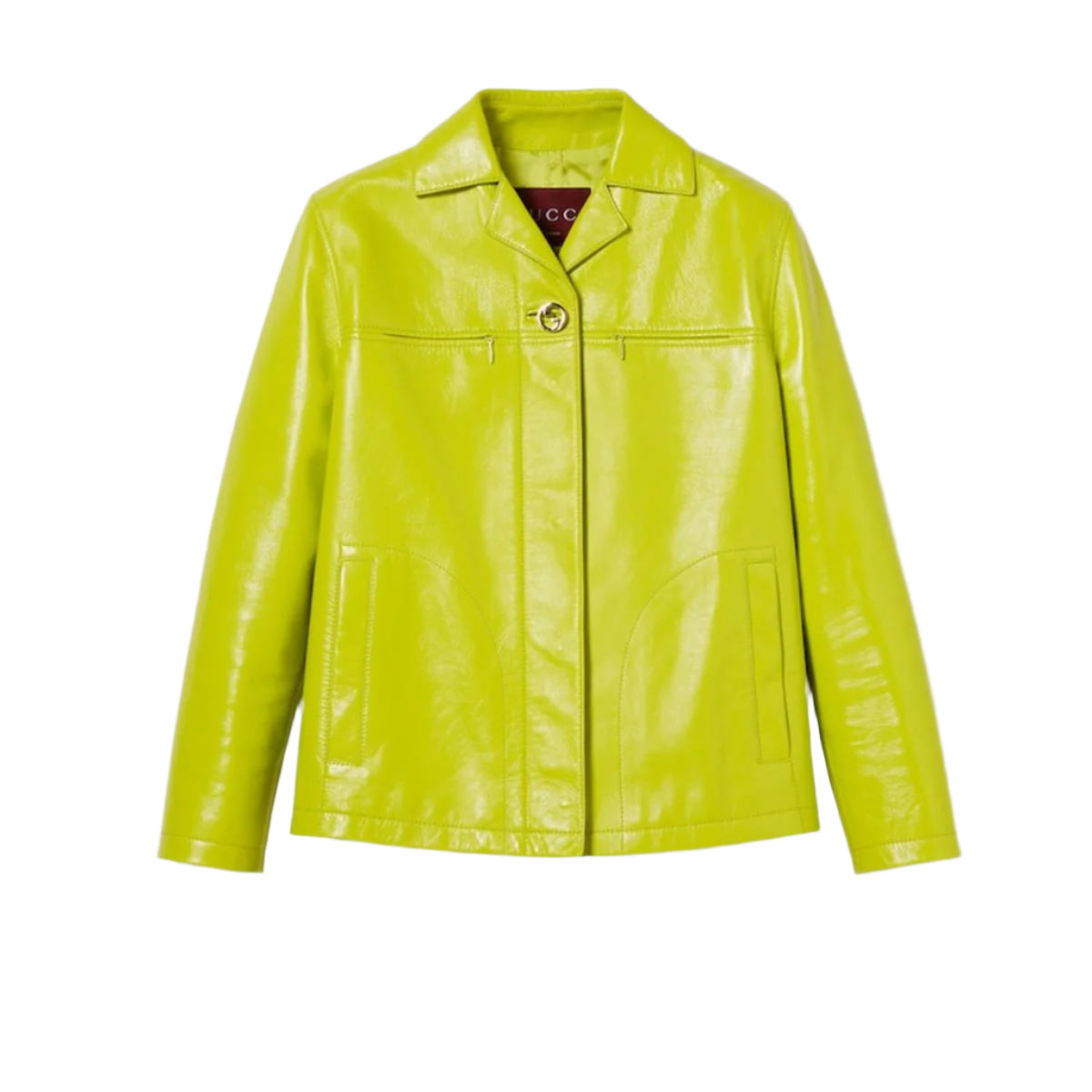 SHINY LEATHER BOXY JACKET - GUCCI - Verso