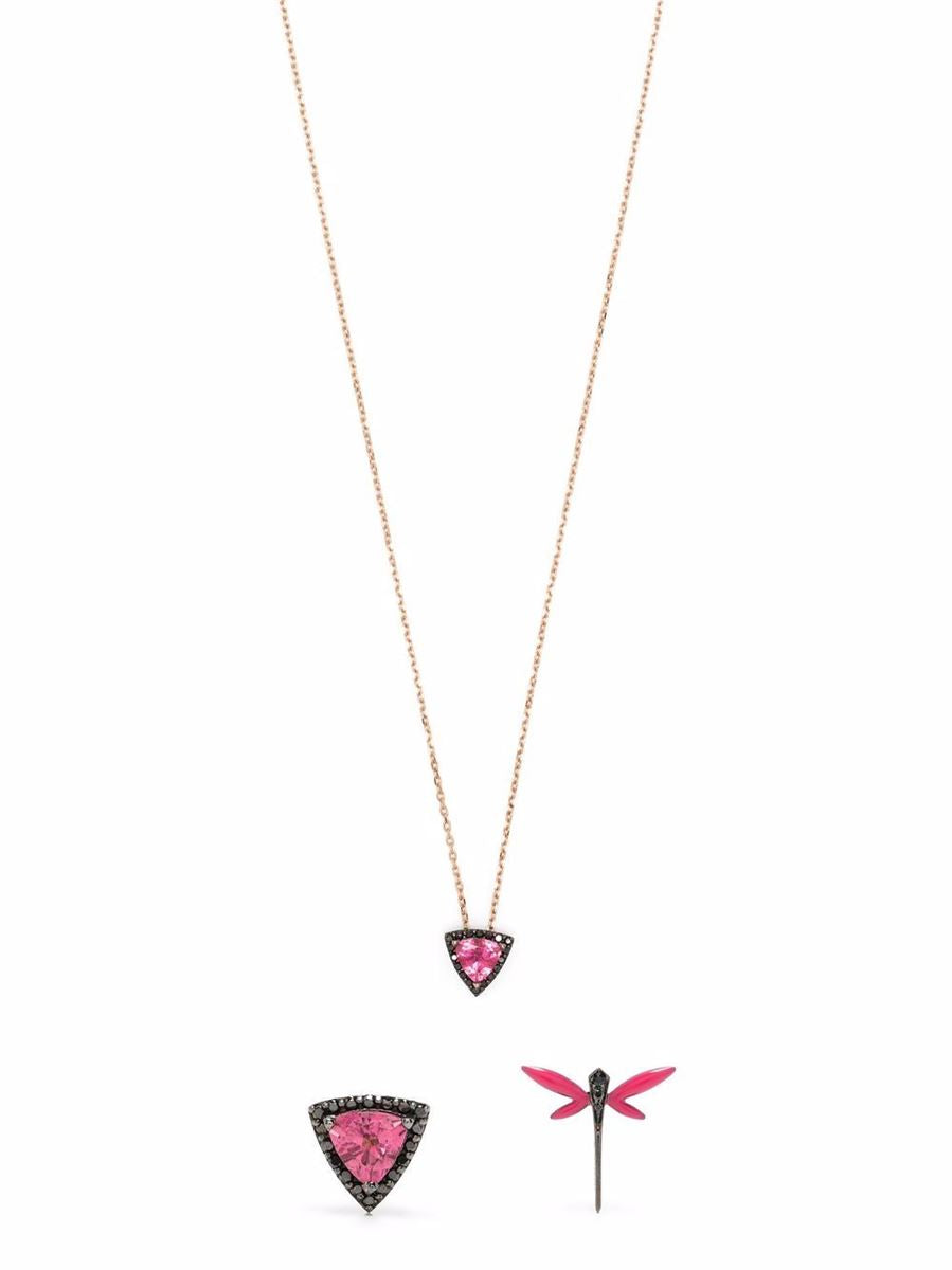 18KT ROSE GOLD EARRINGS AND NECKLACE - ANAPSARA - Verso