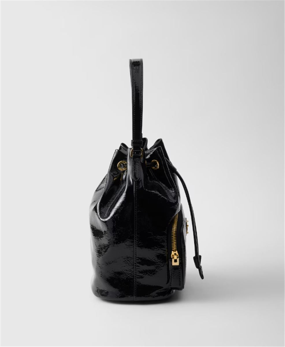 DUET NAPLAK PATENT LEATHER BUCKET BAG -  PRADA -  Verso