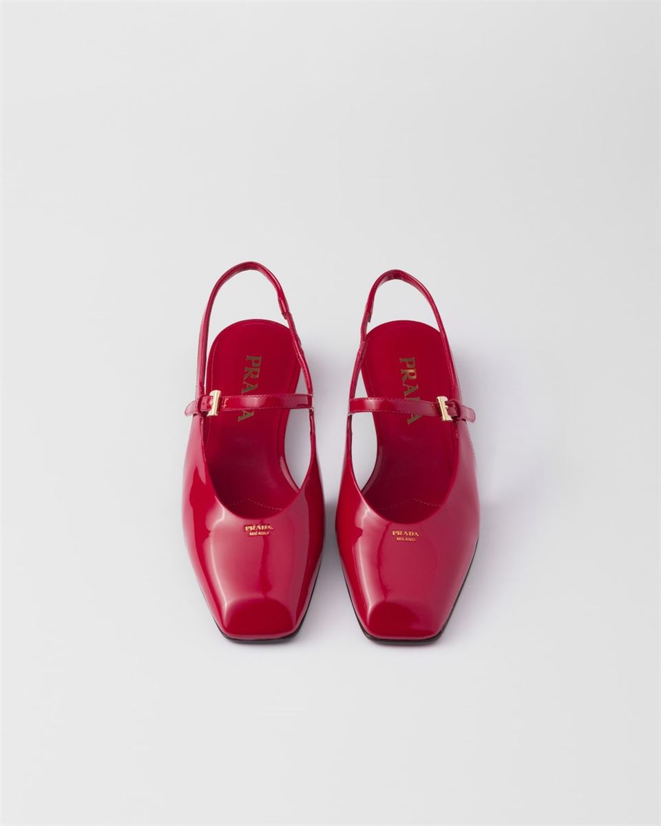 PATENT LEATHER SLINGBACK BALLERINAS -  PRADA -  Verso