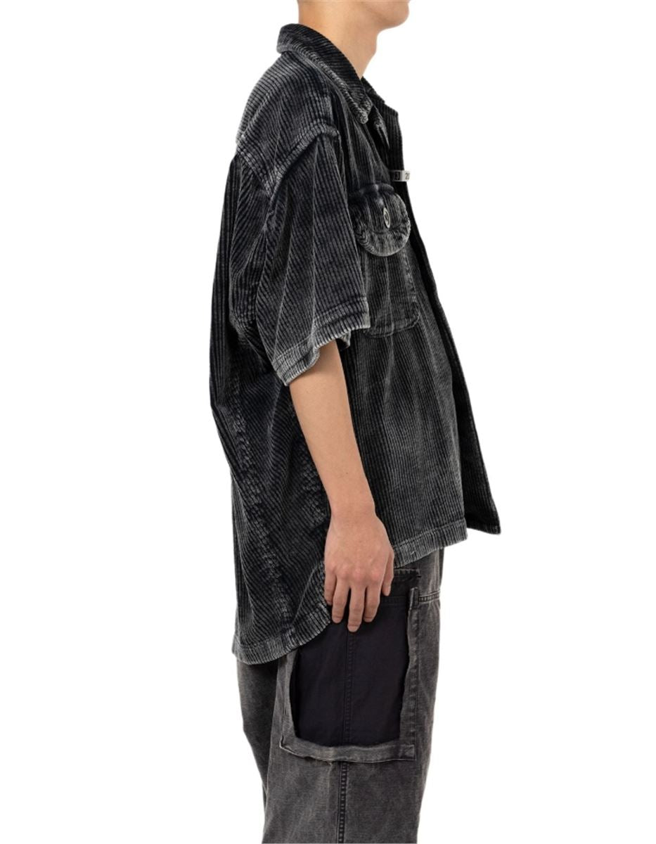 AMATEUR SEWN LIKE CORDUROY SHORT-SLEEVE SHIRT - MAISON MIHARA YASUHIRO - Verso