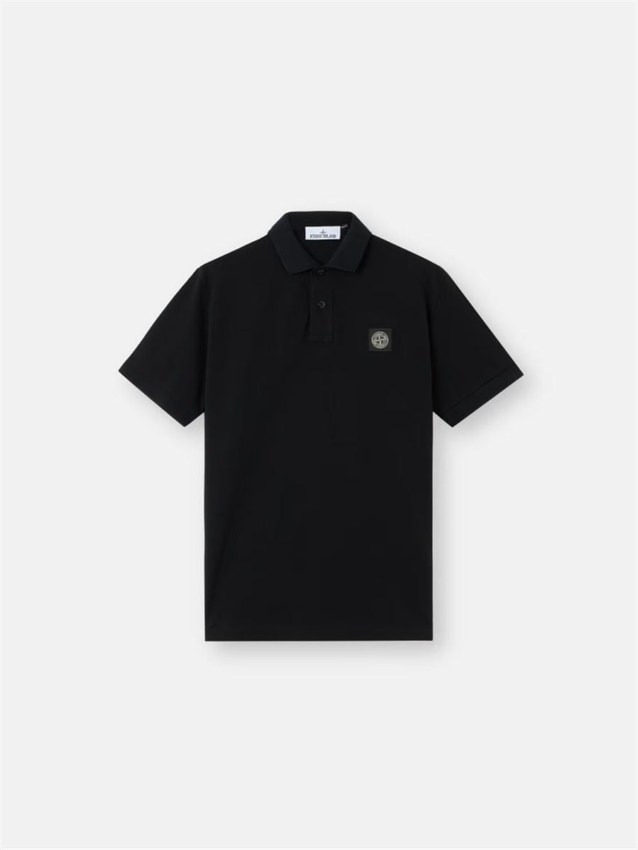 Slim-fit short-sleeve polo shirt with compass patch-STONE ISLAND-Verso