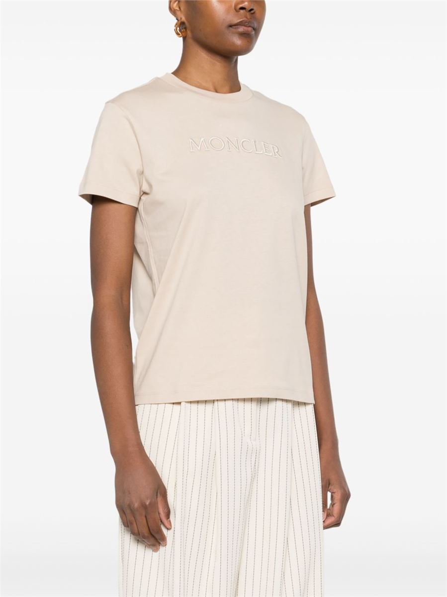 LOGO-EMBROIDERED COTTON T-SHIRT -  MONCLER - Verso