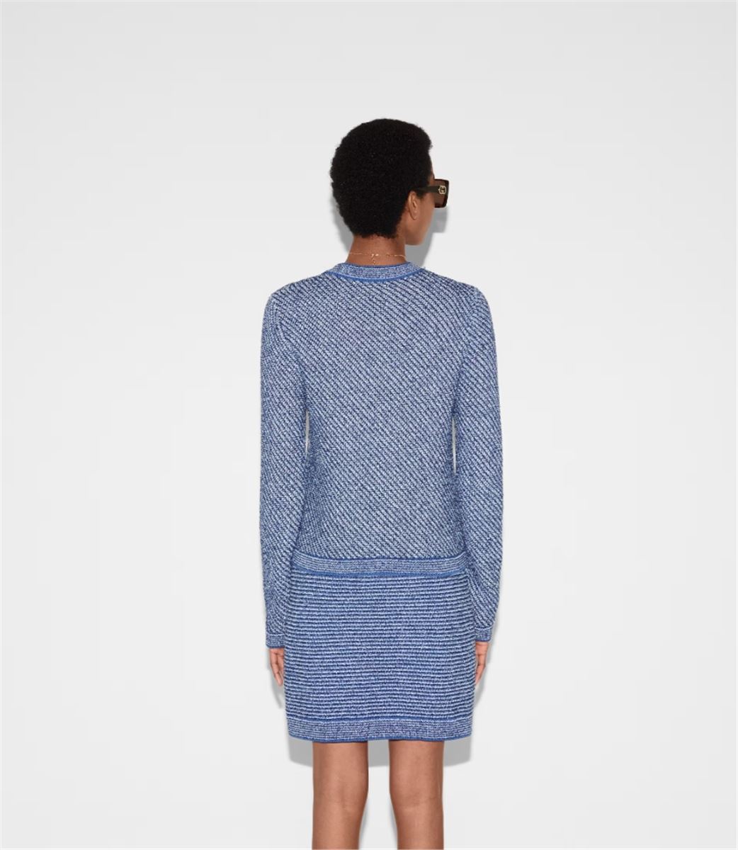 FINE COTTON CREWNECK CARDIGAN - GUCCI - Verso