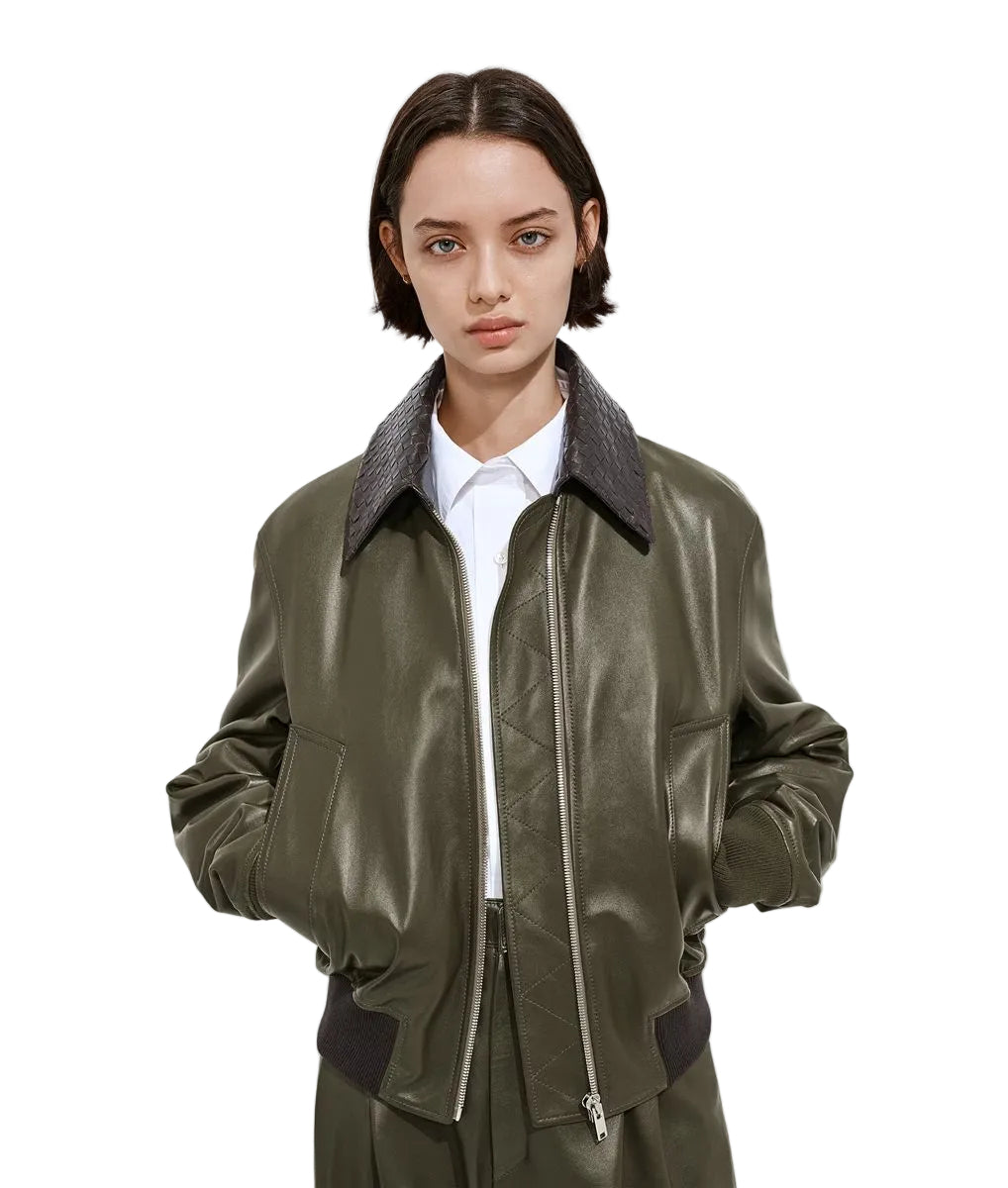 Shiny Leather Blouson-BOTTEGA VENETA-309141-40-Verso
