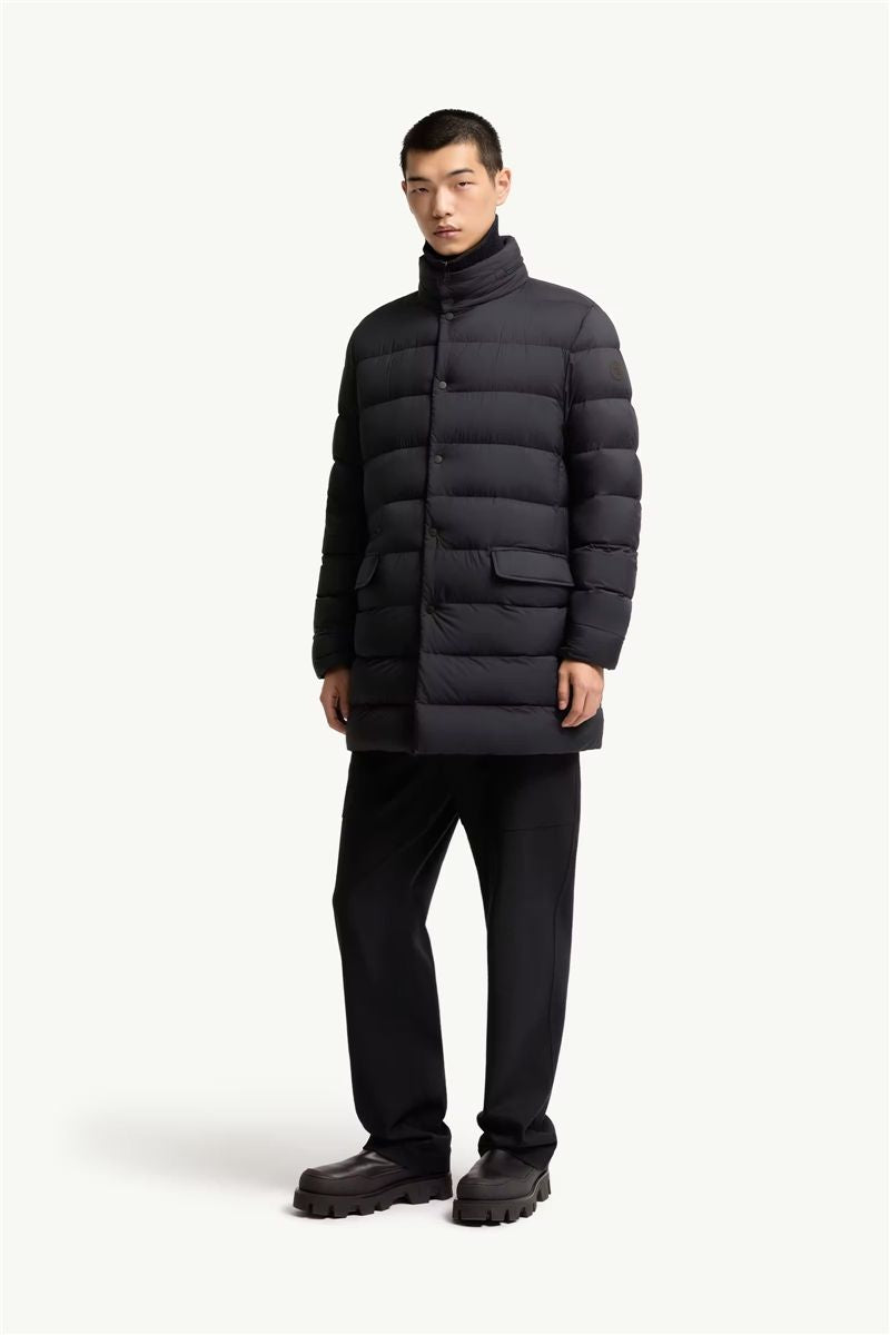 Lencoise hooded long down jacket-MONCLER-Verso