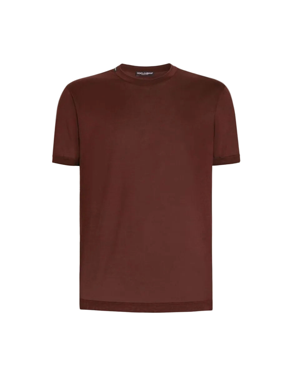 Crew neck silk t-shirt