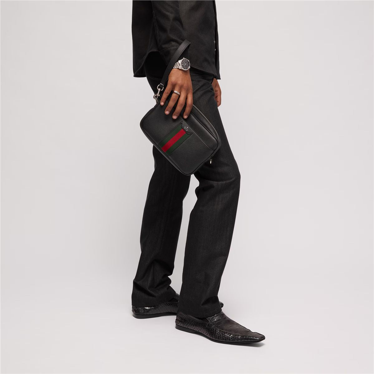 Web trademark small crossbody bag-GUCCI-Verso