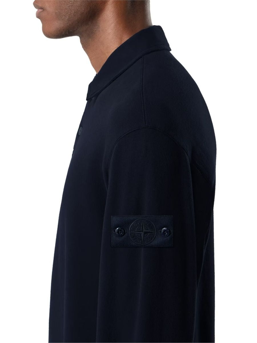 Regular-fit collared sweatshirt with chest pockets
