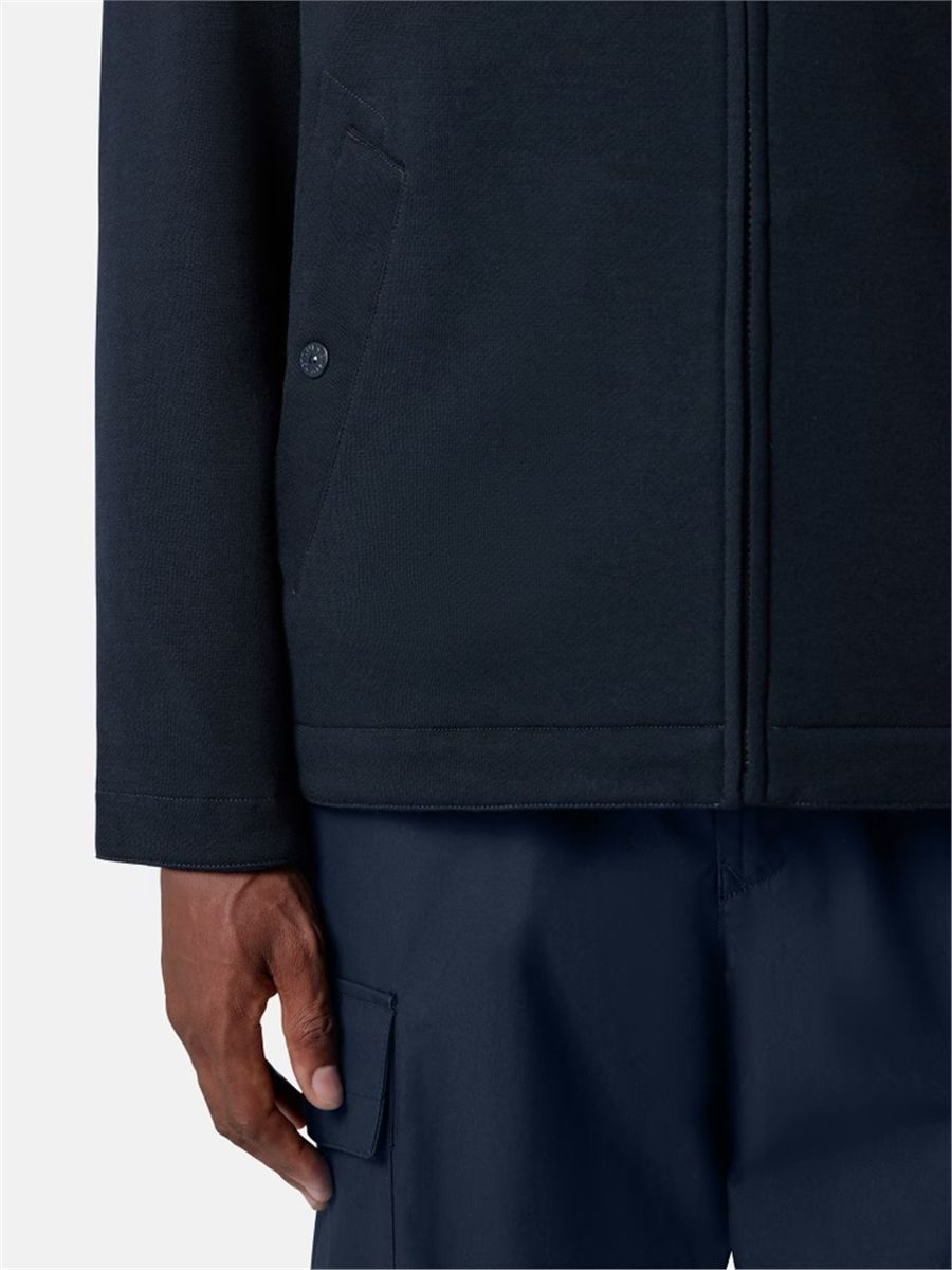 Comfort-fit zip-up collared sweatshirt with pockets