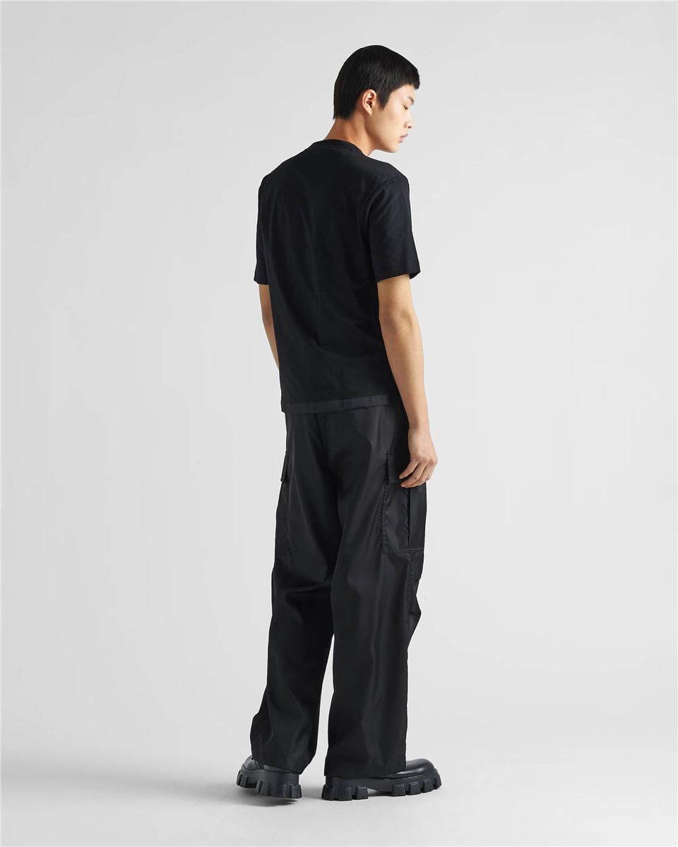 Re-nylon and jersey t-shirt