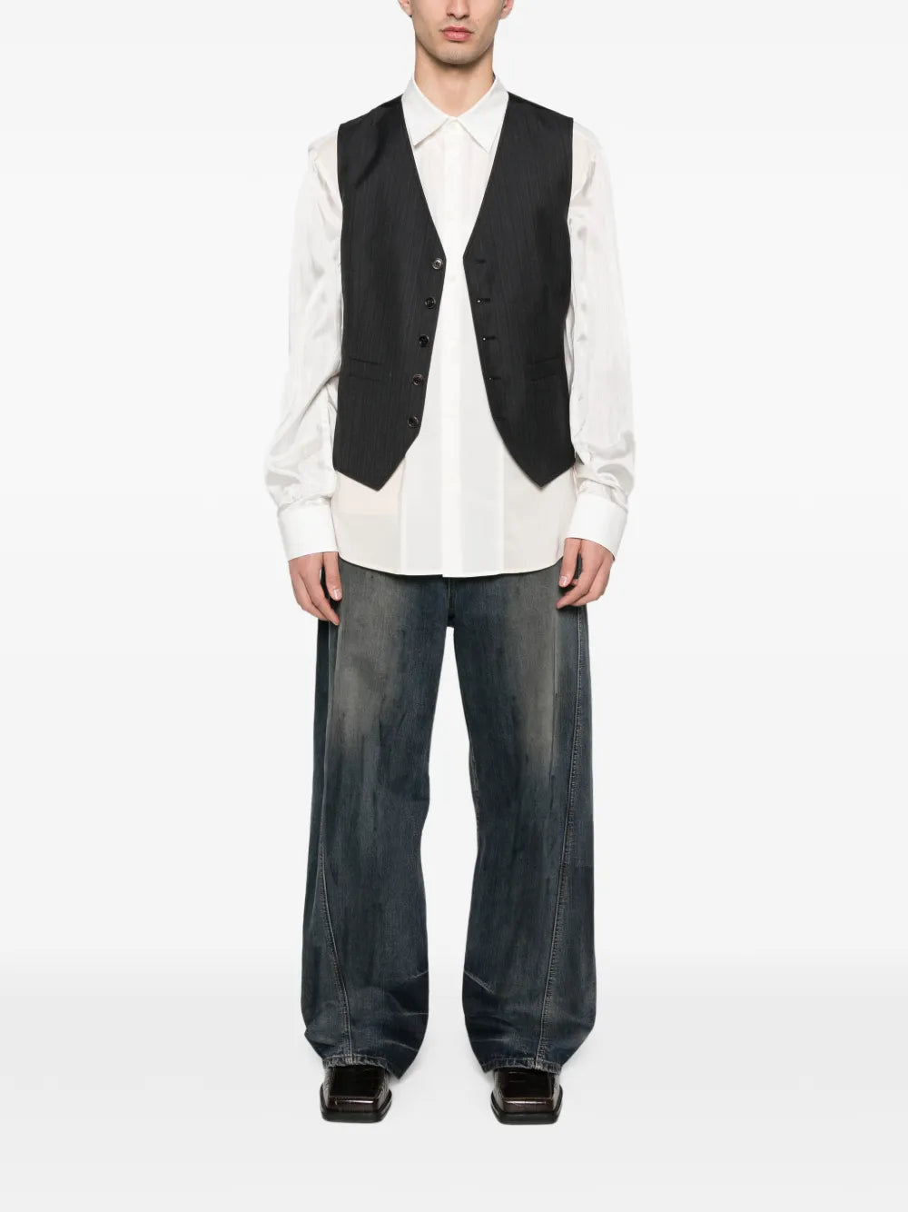 Maison margiela pinstriped button vest-MM6-Verso