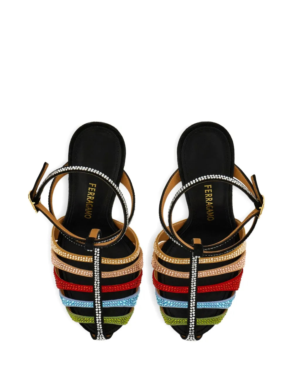 90mm crystal-embellished caged sandals