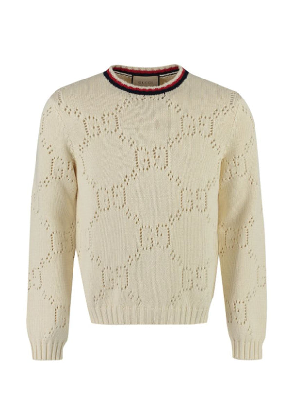 PERFORATED GG COTTON JUMPER