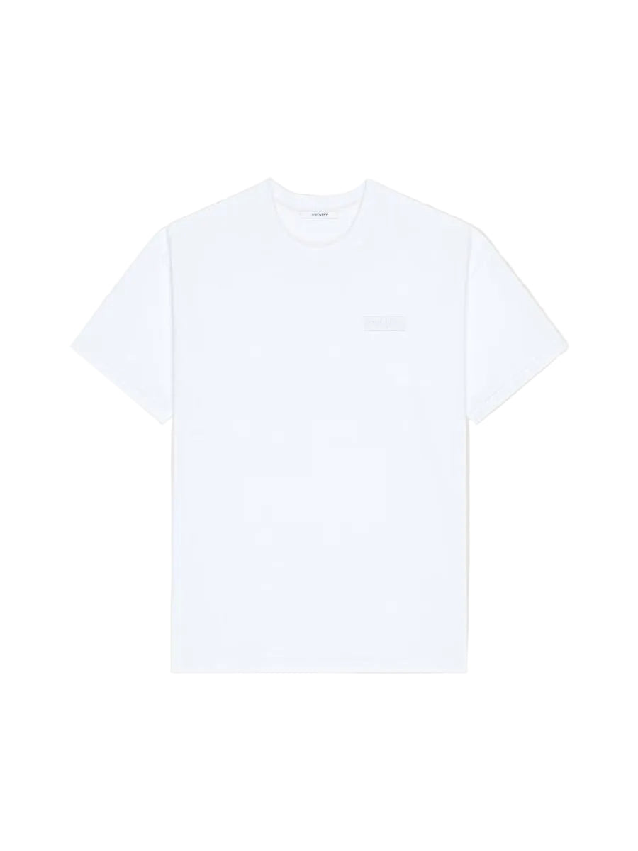 T-shirt in cotton with givenchy paris gros grain-GIVENCHY-304777-S-Verso