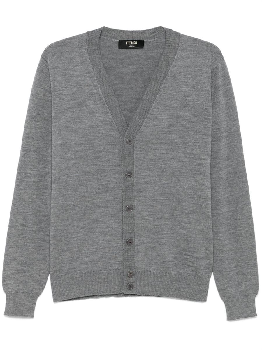 EMBOSSED-LOGO CARDIGAN