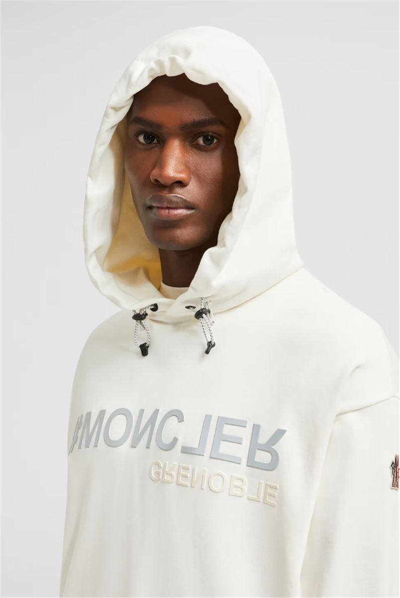 MIRRORED LOGO COTTON HOODIE - MONCLER - Verso