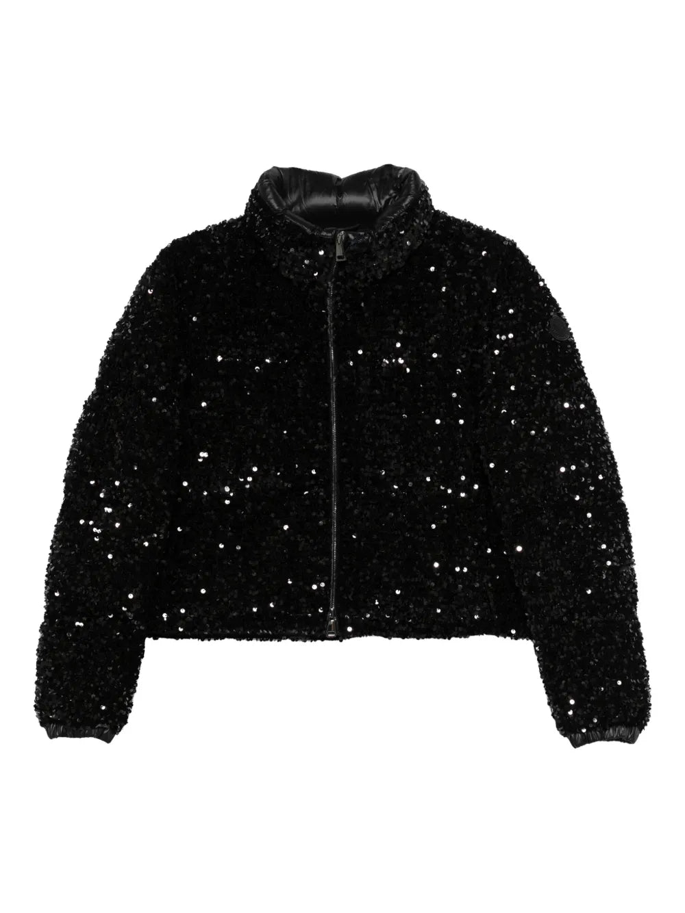 Sequin-embellished zip-front jacket