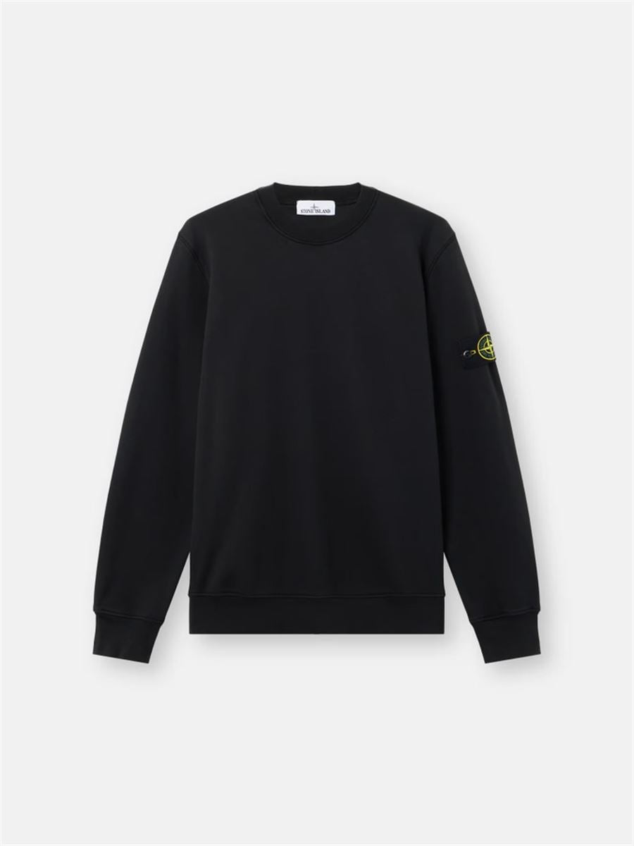 Regular-fit crewneck sweatshirt with elasticated cuffs-STONE ISLAND-Verso