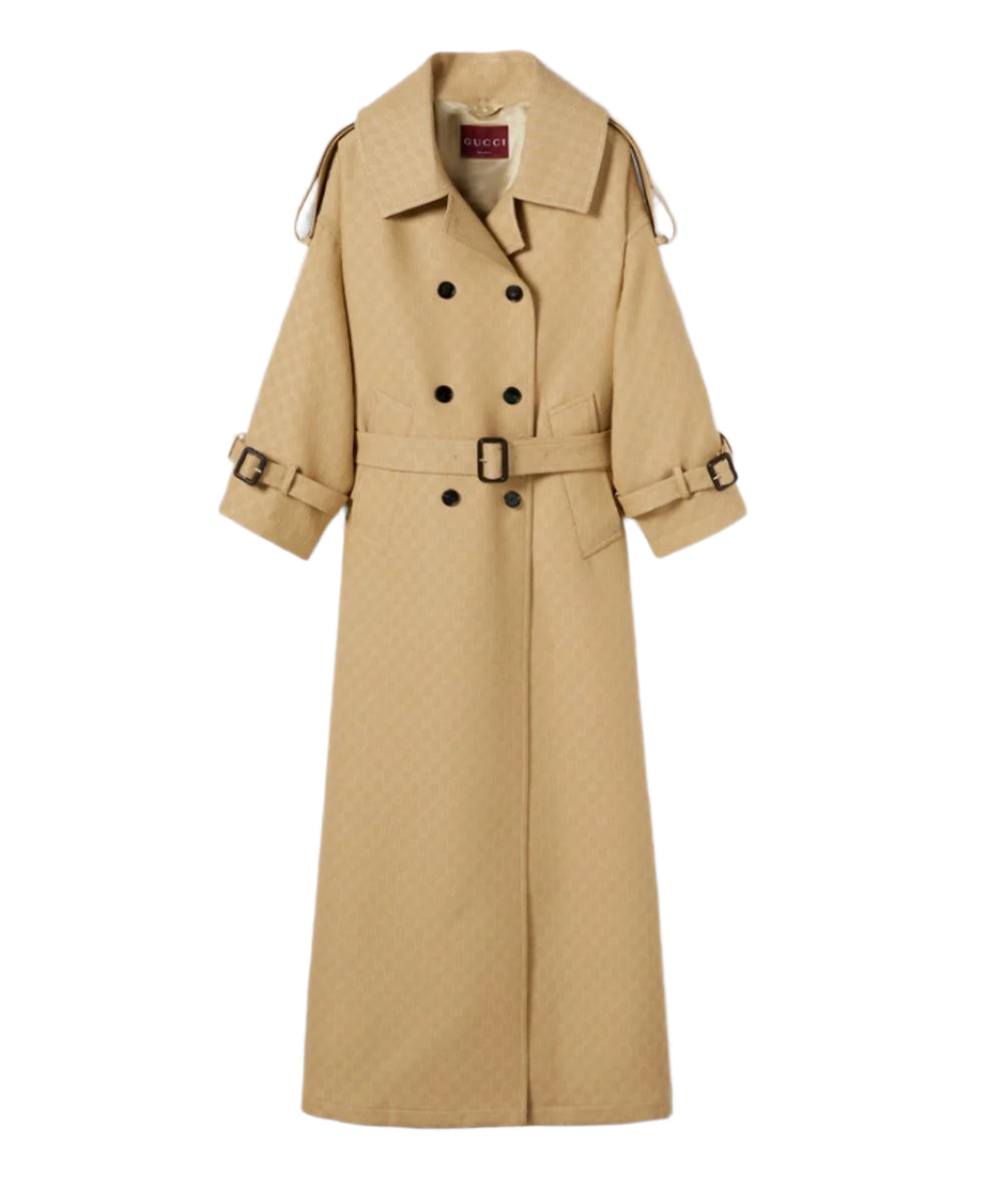 GG CRÊPE SILK WOOL DOUBLE-BREASTED COAT - GUCCI - Verso