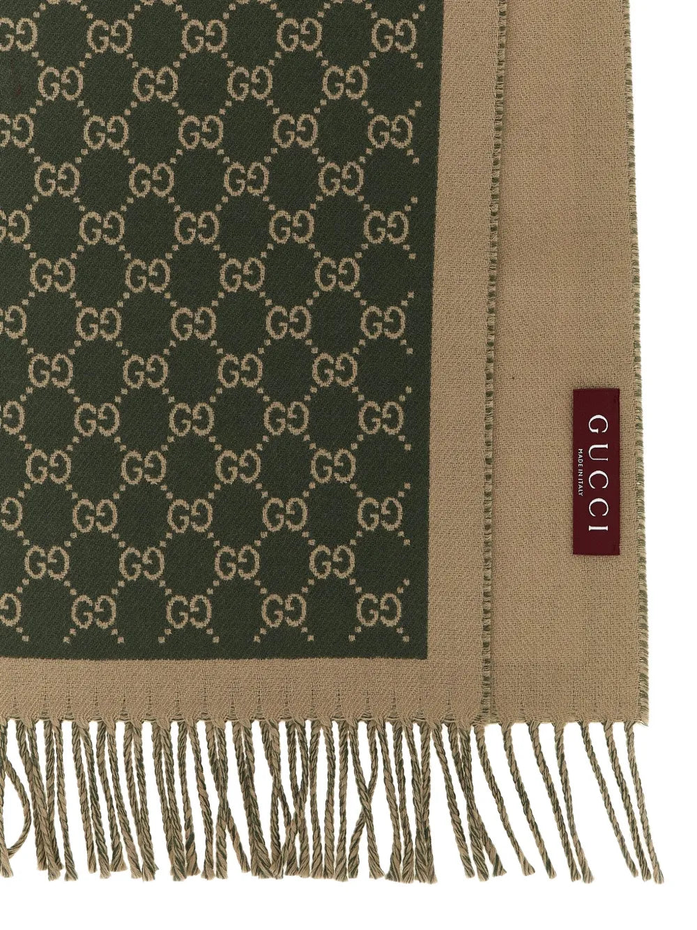 Jacquard fringed scarf