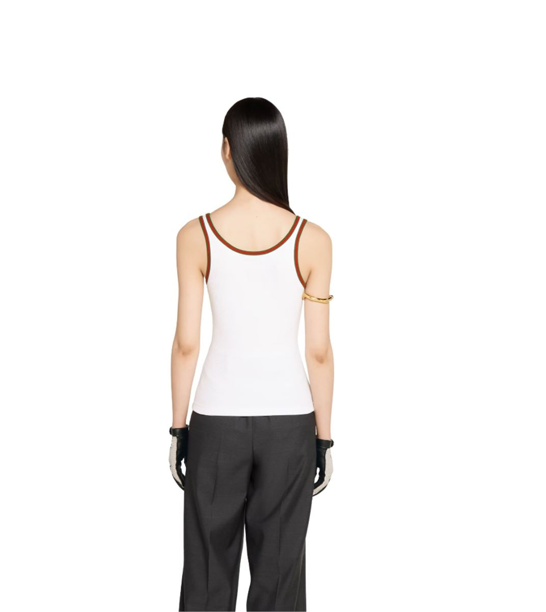 COTTON RIB TANK TOP WITH WEB - GUCCI - Verso