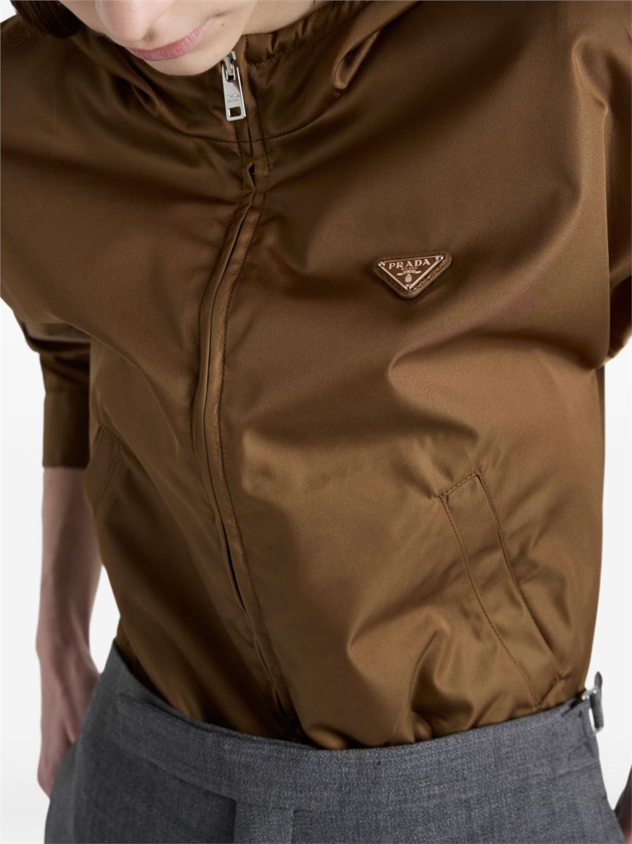 LOGO PATCH HOODED JACKET - PRADA - Verso