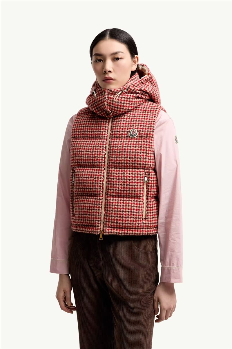 Niverolle houndstooth wool blend down gilet